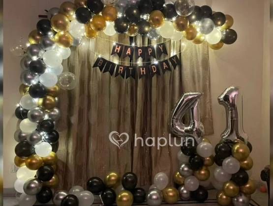 41st Golden Black Birthday Decoration
