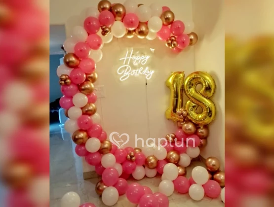18th birthday Decoration with pink theme