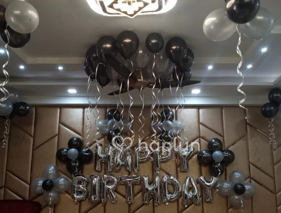 Black Silver Balloons Birthday Decoration