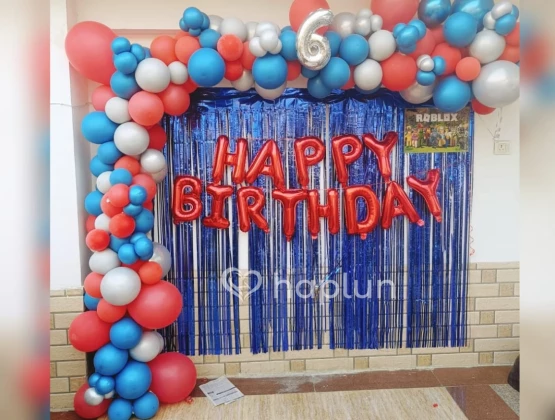 Blue and Red balloons decoration