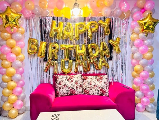 Birthday Decorations - Black, Silver & Golden - LED Neon Happy Birthday -  Model 1006