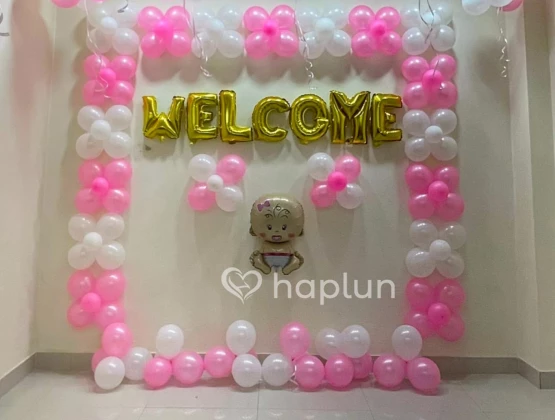 new born baby girl welcome decoration ideas