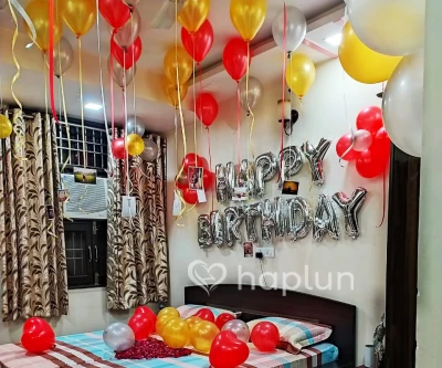 Haplun Balloon Decoration At Home In Delhi Ncr Surprises For Birthday Anniversary - Balloon Decoration At Home Ideas