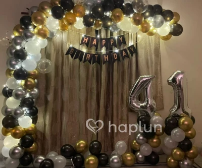 41st Golden Black Birthday Decoration