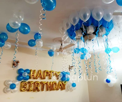 Blue Silver Balloon Surprise